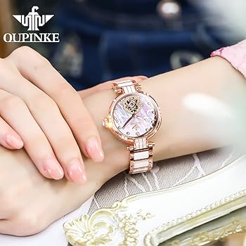 Amazon.co.jp: OUPINKE レデイース腕時計 自動巻き 機械式 うで