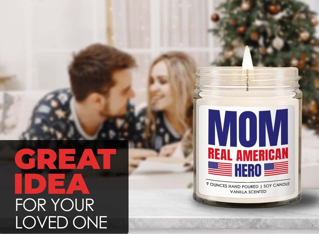 Mother's Day Politics Vanilla Candle - Mom Real American Hero - Anniversary 50th Birthday New Age Mama Wife BFF