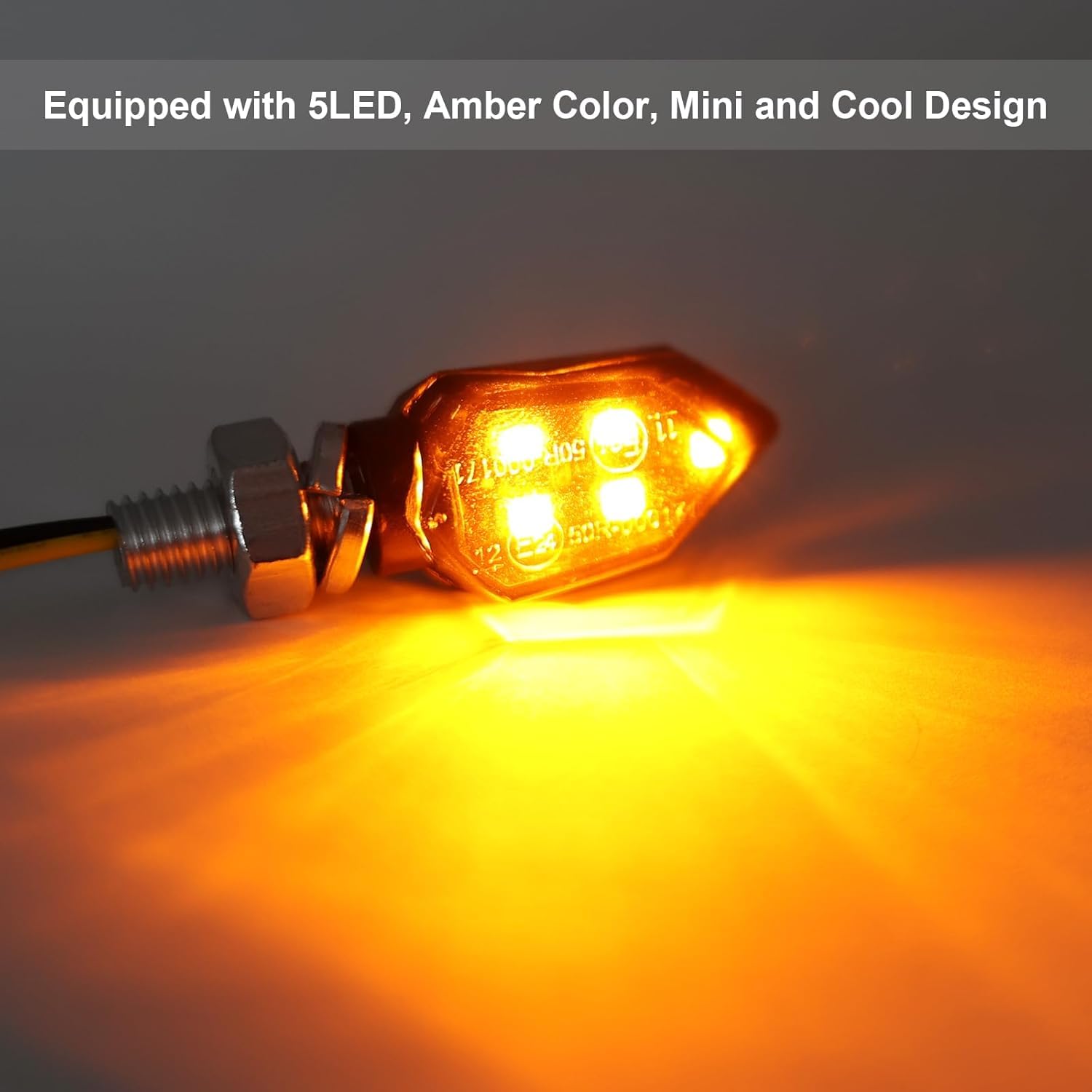 Frecce LED Moto Mini Omologate E24 - 4 Indicatori Di Direzione Impermeabili IP65 - Universali 12V/24V Con Vite M8