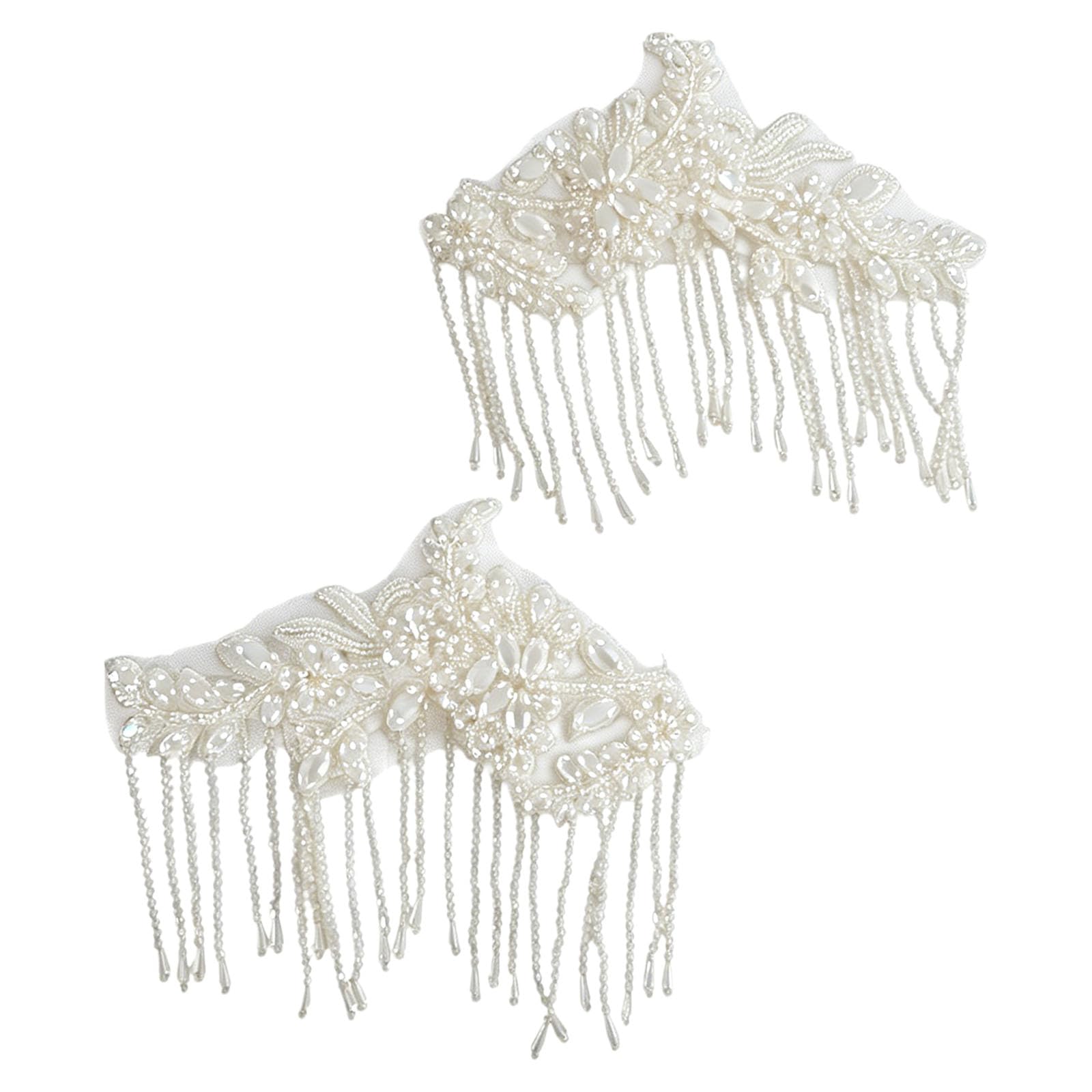 Qusinfc Rhinestones Beaded Fringe for Dress Party Attire Embellishment Party Wear Adornings