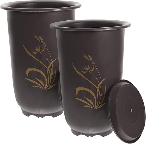 Yardwe Macetas de vivero 2pcs maceta púrpura con agujero China resina primavera decoración al aire libre disponible en Yaxa Peru