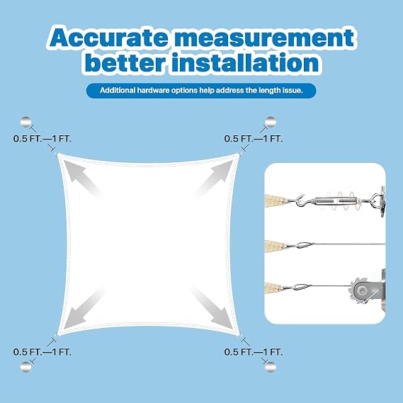 Royal Shade 14' x 14' Beige Square Waterproof Sun Shade Sail Canopy Awning, UPF50+ 95% UV Blockage & Water Resistant rsTADS14, Outdoor Backyard Patio Garden Carport (We Make Custom Size)