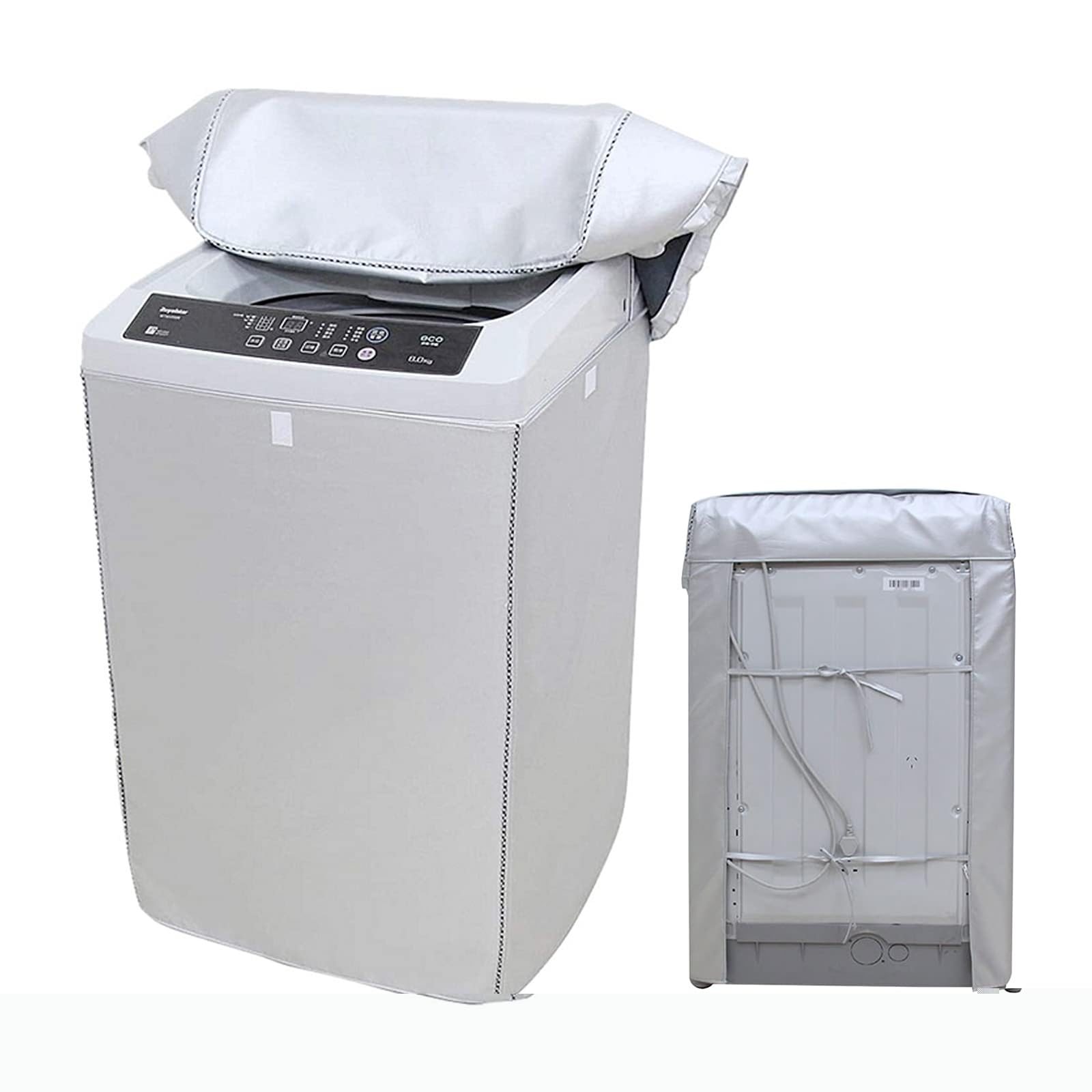 X spring Top Load Washing Machine Cover, Silver Coating Oxford Cloth Full-Automatic Wave Wheel Washing Machine Cover, Thickening Double-Side Silver Coated Fabric Waterproof Sunscreen Dust-Proof Cover