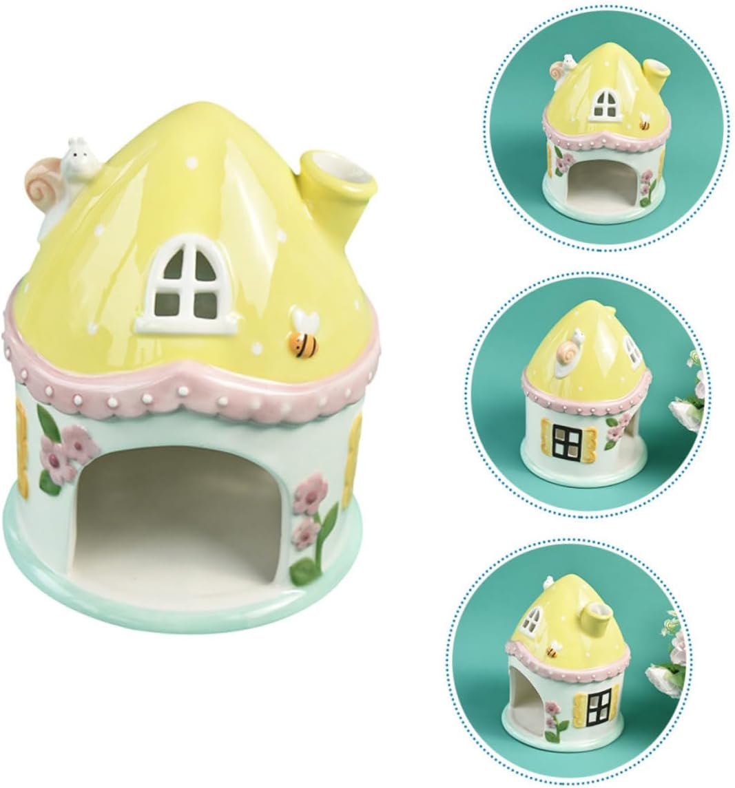 BESPORTBLE Ceramic Castle Nest Guinea Pig Cages Decorative Hamster House Small Pet Hideout