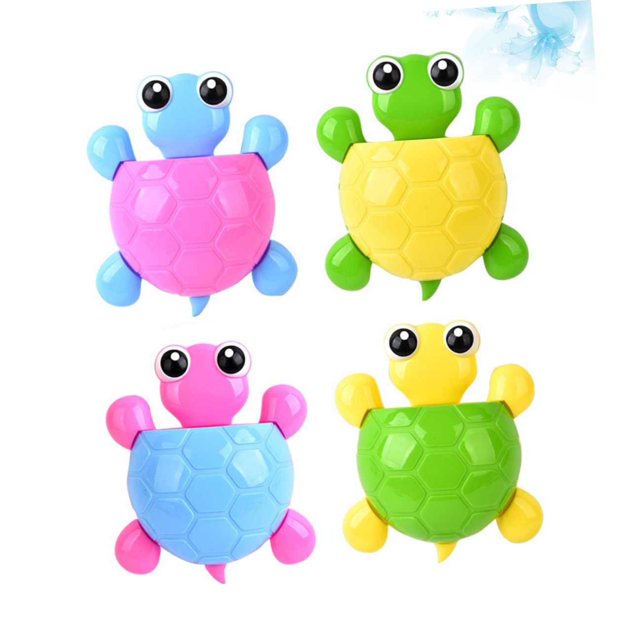 Portacepillos de Dientes para Lavabo 4 Piezas Tortuga PP y PVC