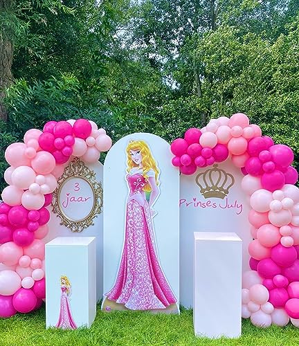 Pink Balloon Garland Arch Kit, Kelfara 109Pcs Hot Pink Latex Pastel Pink Balloon, 18 12 10 5 Inch Latex Balloons for Wedding Birthday Princess Theme Bridal Baby Shower Bridal Shower Party Decorations