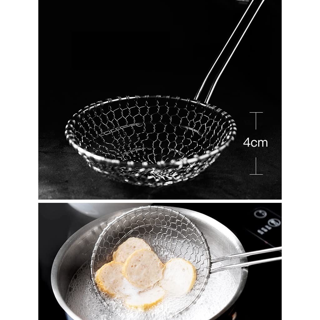 Espumadera de Cocina colador de Pasta Espumadera de Acero Inoxidable, colador pequeño colador de Cocina 9,8 "× 4,9" Pulgadas Herramientas de Cocina
