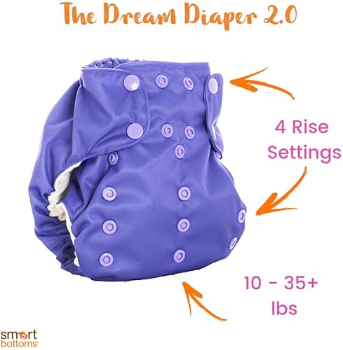 Miniatura 4 de Doc - Pañal de tela orgánica No Prep - Smart Bottoms Dream Diaper 2.0 - Lavable, reutilizable - Interior de fibra natural (Doc)