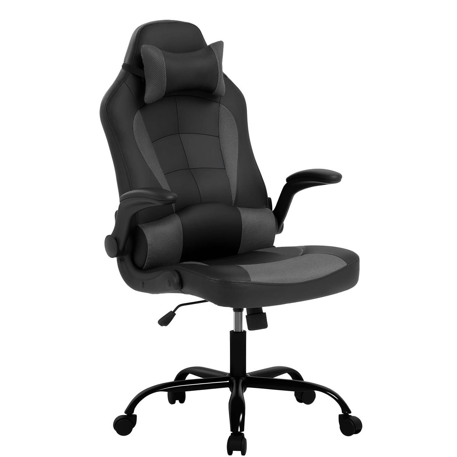 BestOffice Gaming Chair Office High-Back PU Leather Racing Chair Reclining Computer Executive Desk Chair with Lumbar Support Adjustable Arms Rolling