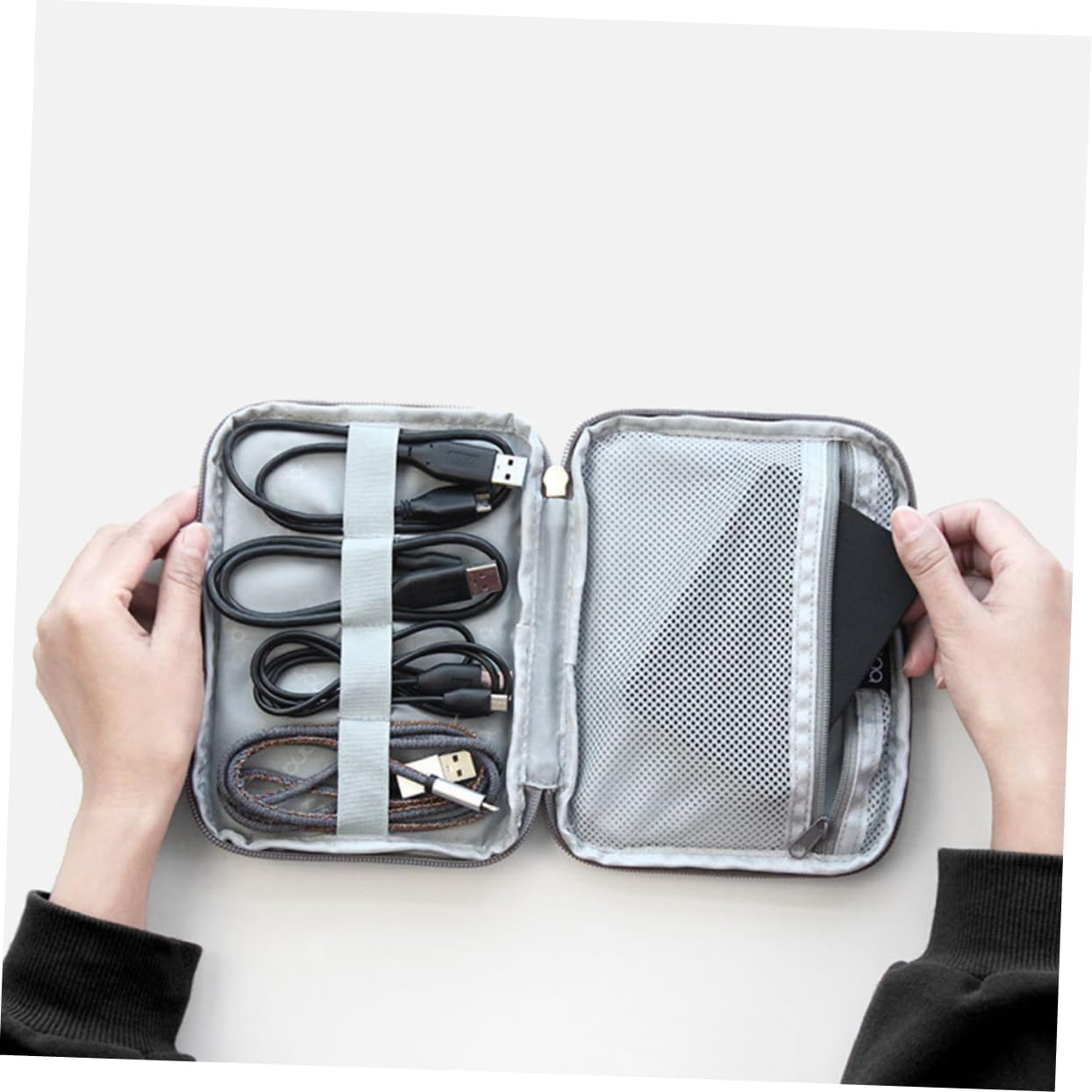 Hard Drive Package Case Organizer Travel Protective Storage Carrying Case for External Grey