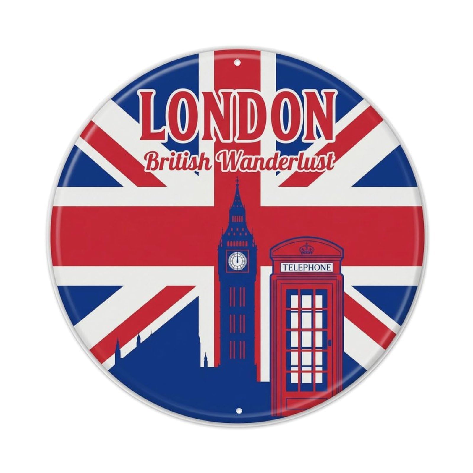 Fqcyn Style Vintage Travel British Flag Wanderlust Metal Tin Sign