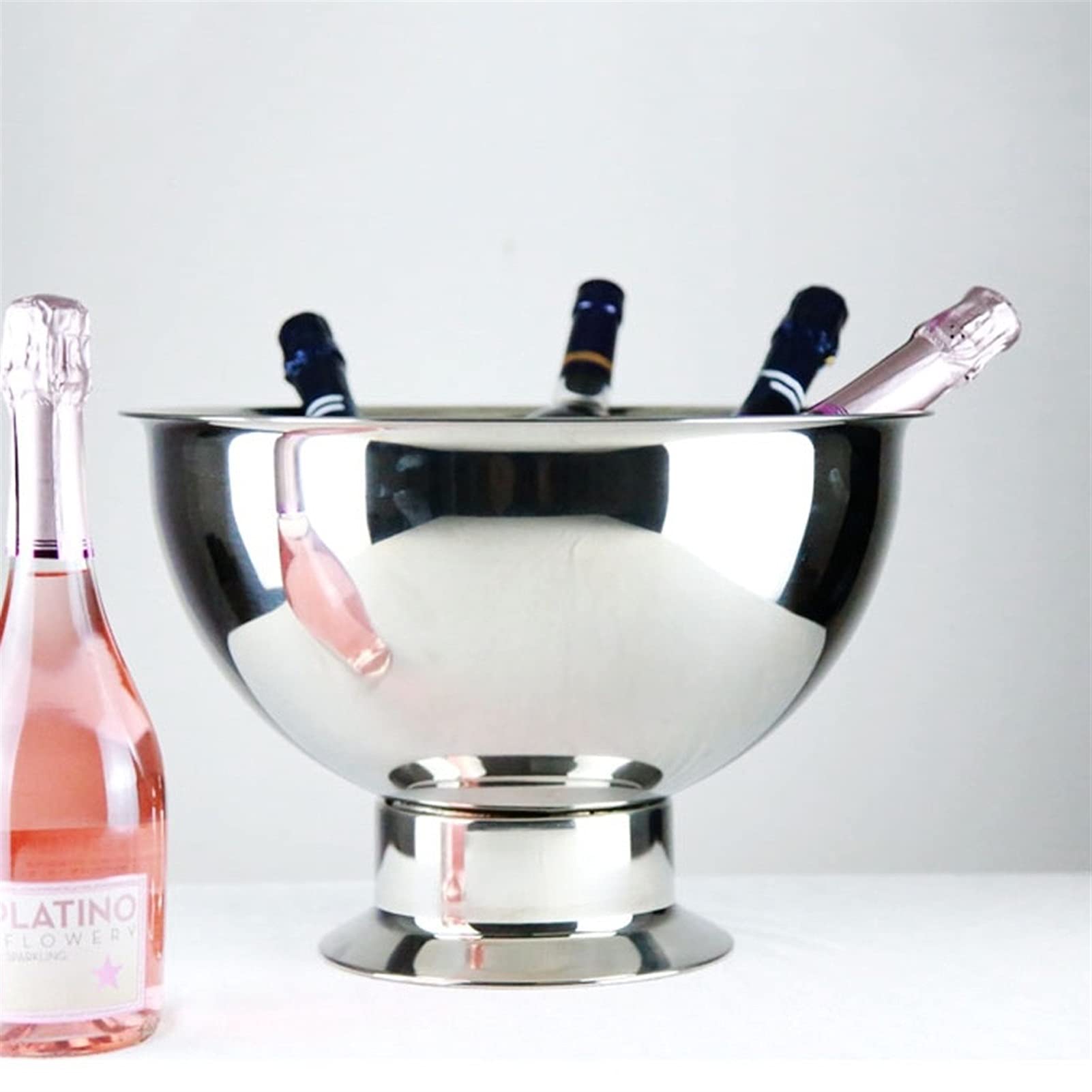304 Insalata in Acciaio Inox lavabo con bucato Champagne Secchio 9L Grande capacità Botte di Vino, Birra per Famiglia Bar Club(B)