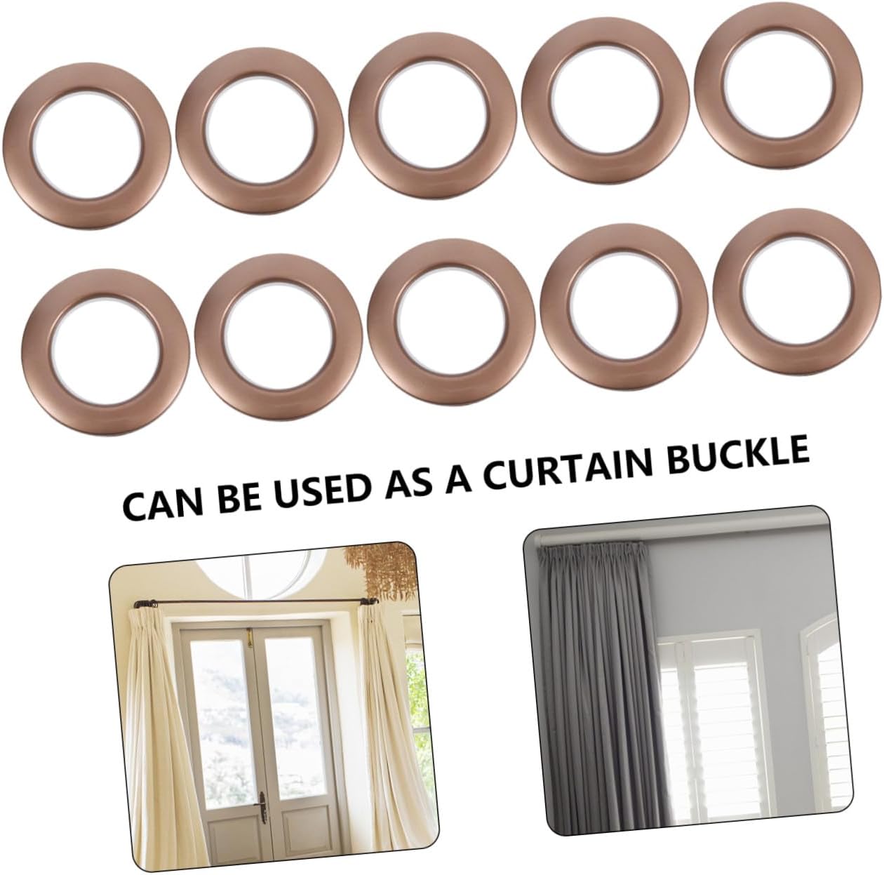 Curtain Grommets Set 75pcs Drapery Eyelet Rings Noise Roman Ring Sliding No-Tool Installation