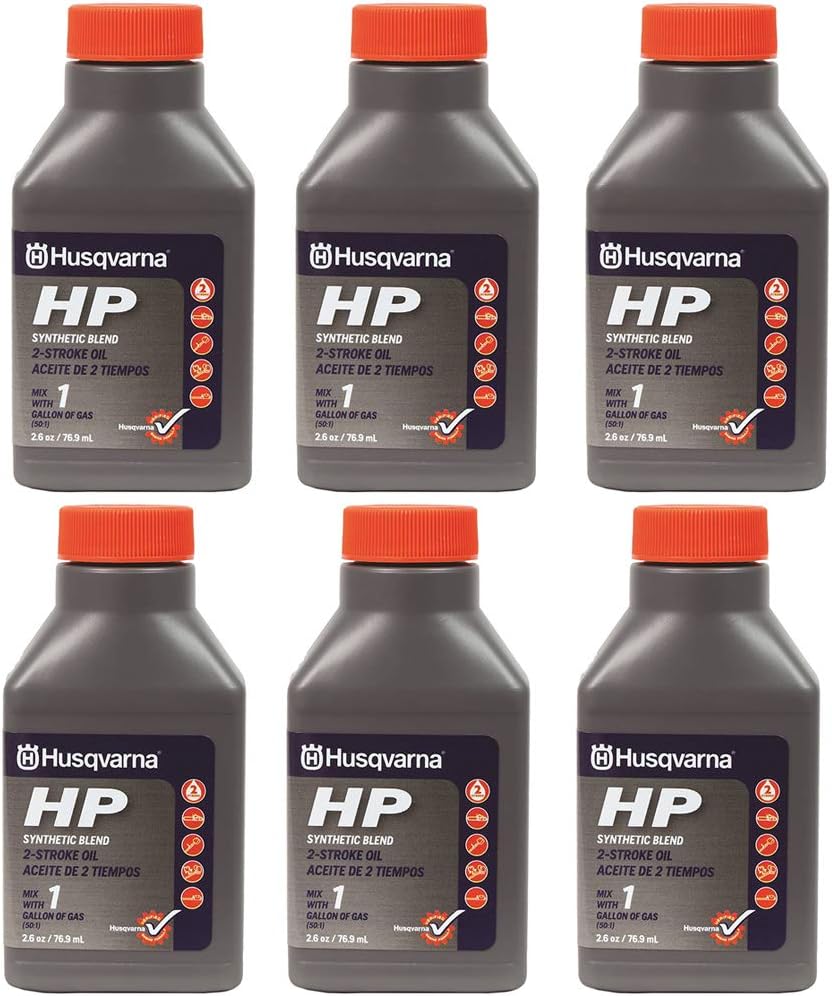 Husqvarna 2.6 oz HP Synthetic Blend 2-Cycle Engine Oil 6-Pack 593152601