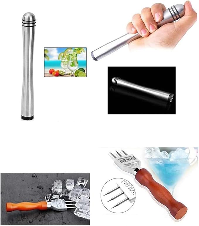 Juego de 14 Piezas de Coctelera con Bolsa Bartender Kit miniatura 6