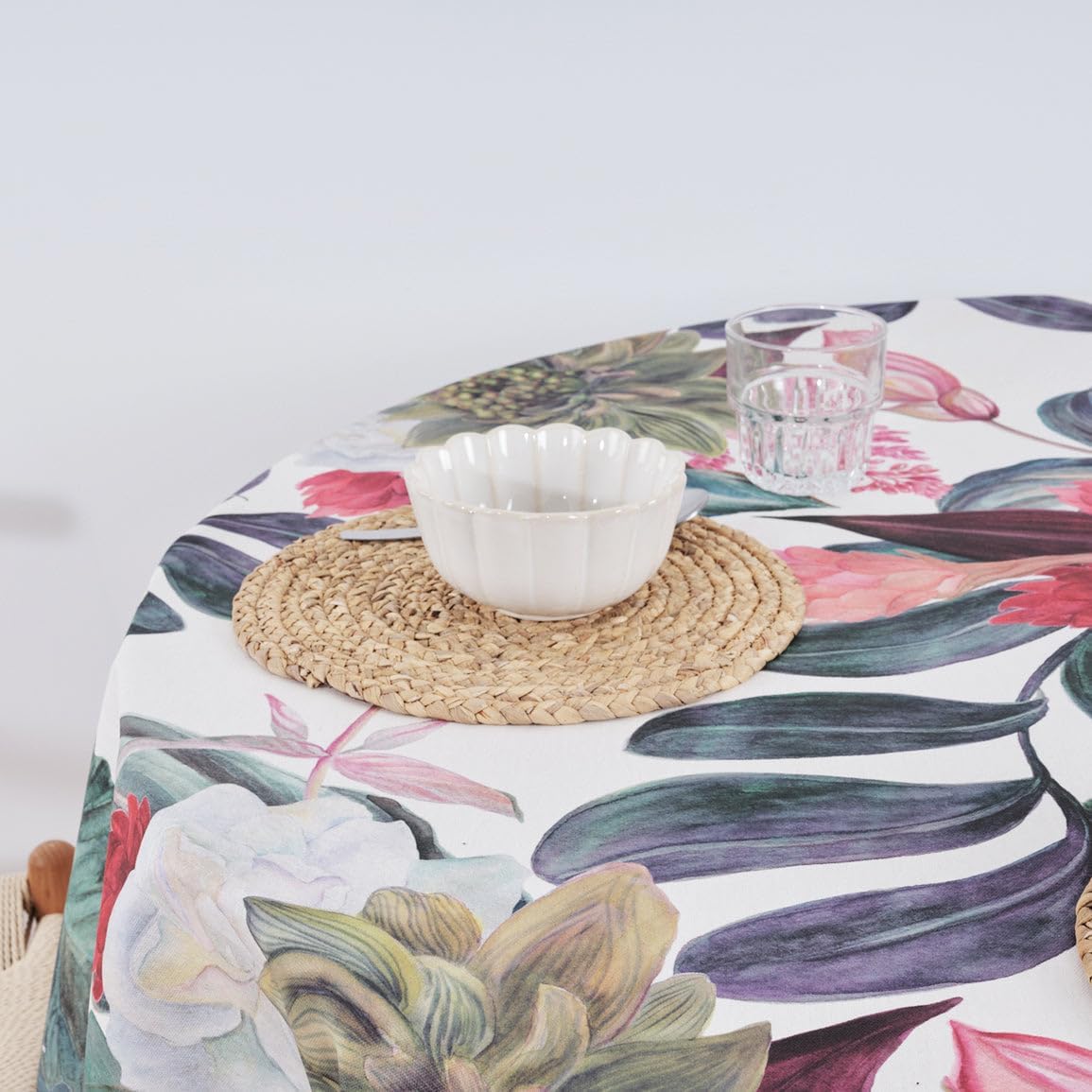 BELUM | Round Tablecloth Diameter 100 cm Stain-Resistant Resin Model: 0318-105 Fabric 100% Cotton Resinated Stain Resistant (Tact not plasticised).