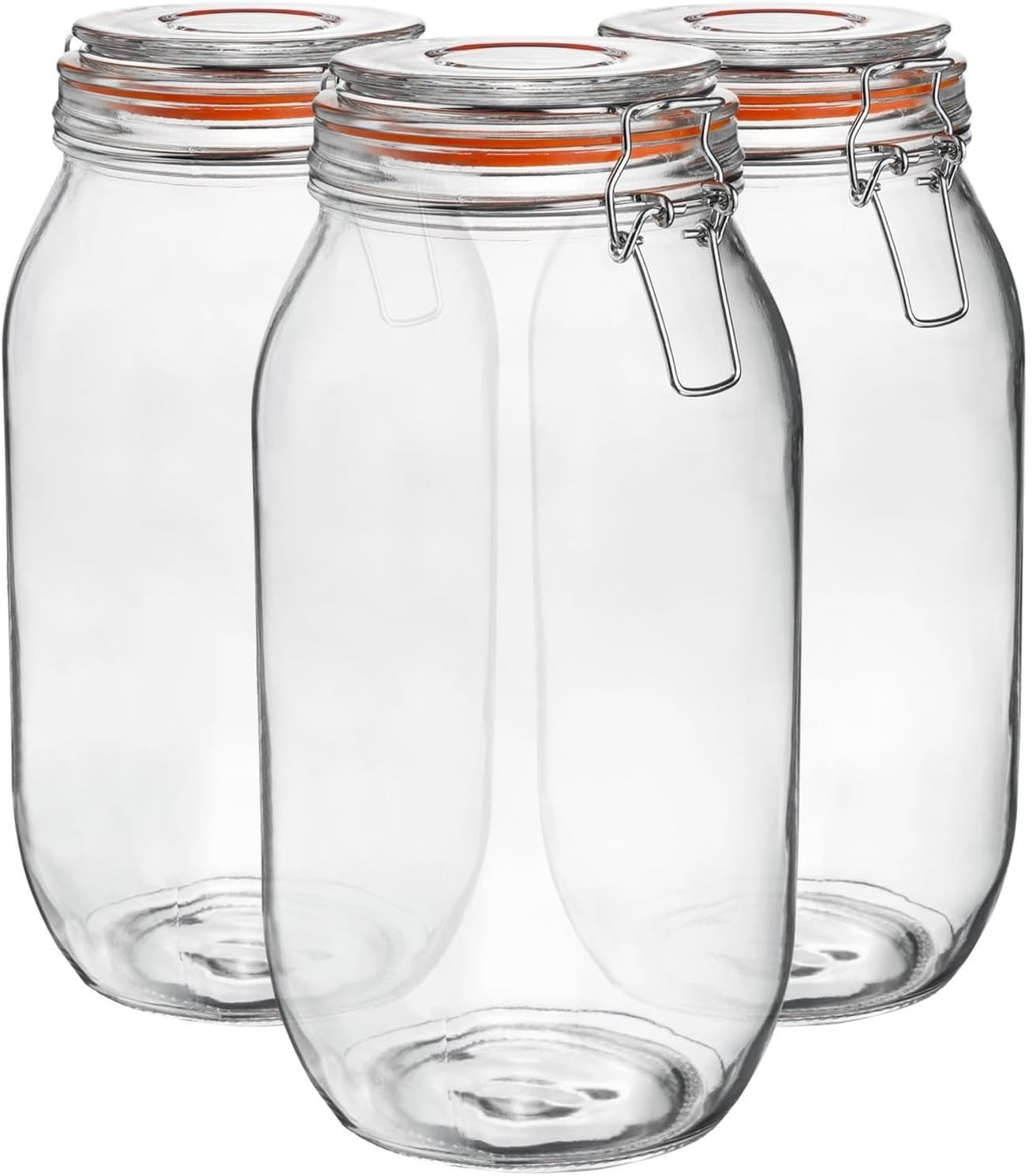 Clip Top Glass Storage Jars 200ml with Seal - Pack of 3