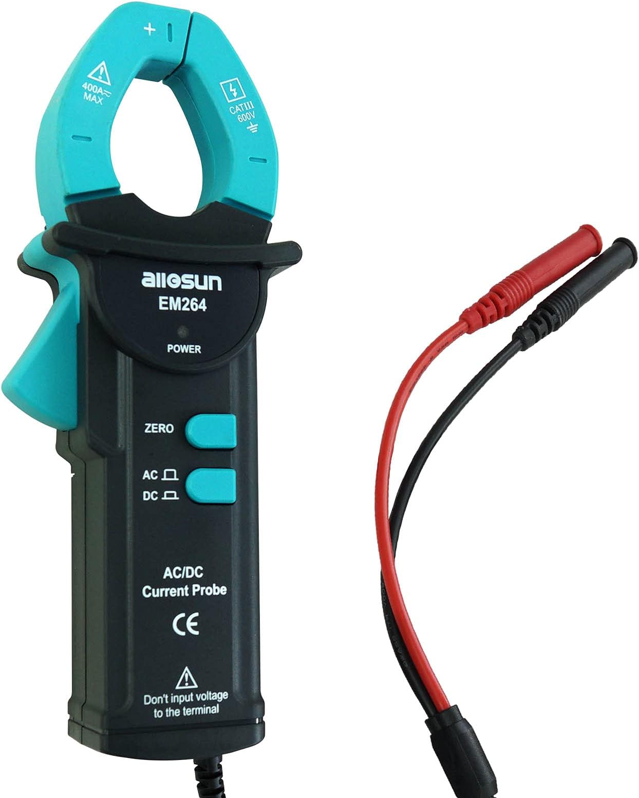 allsun Clamp Meter Amp Meter for Multimeter Oscilloscope 400A AC/DC Current CAT III 600 V with Test Leads