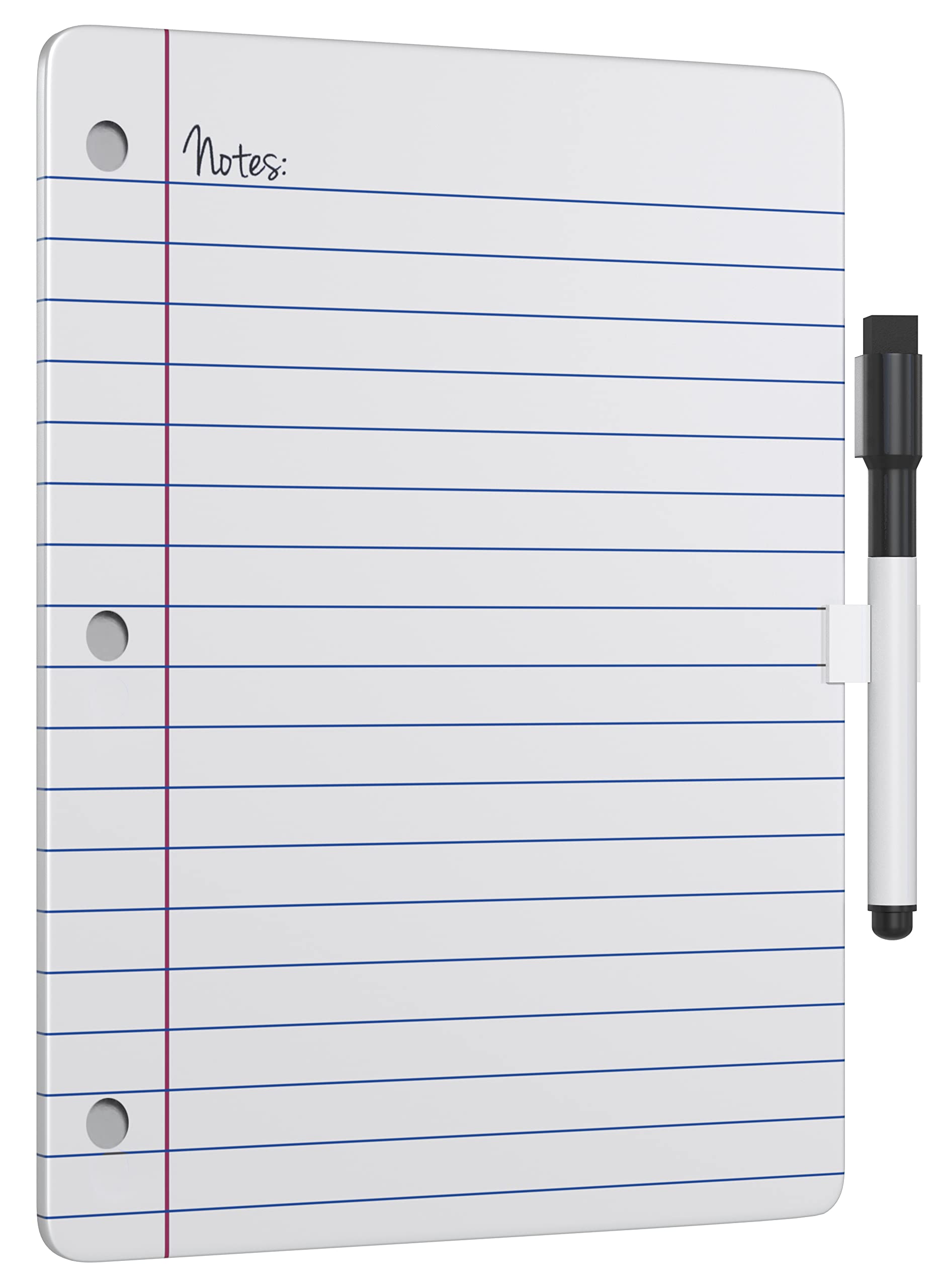 TMS Magnetic Weekly Planner for Fridge | Portable Notepad-Style Whiteboard with Dry Wipe Pen and Magnet | Dry Erase Board | Sticks to Metal or Handheld | Small White Board for Kids or Office