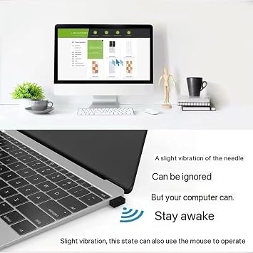 USB Mouse Jiggler - Mouse Mover - Undetectable mouse Jiggler UK - Plug and Play mouse Movement Simulator - Driver-Free USB Device to Prevent Sleep and Keep Computer Awake (Black)