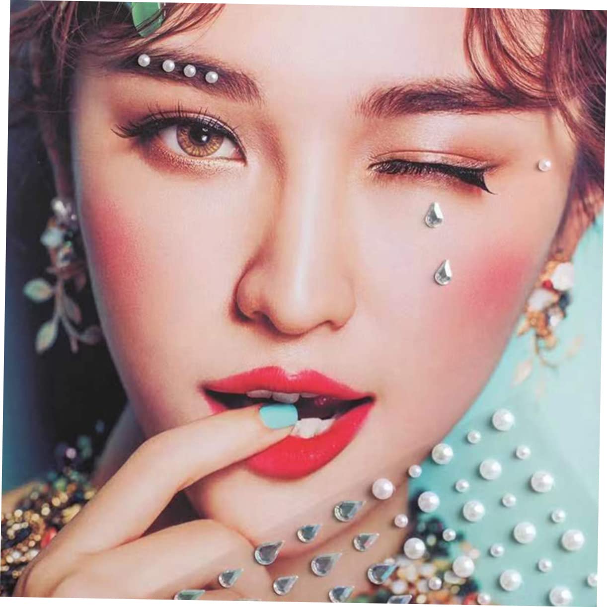 EPIGEIST 5Sets Self Adhesive Face Gems Stickers Rhinestone Makeup Decals for Eyes Face Body Nails for Festivals Parties and Cosplay