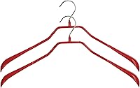 Vista 23 de Mawa by Reston Lloyd BodyForm Series - Percha antideslizante que ahorra espacio para chaquetas, trajes y abrigos, 16-1/2 pulgadas, estilo 42/L, Rojo