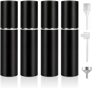 5ML Perfume Travel Spray Bottle(4 PCS), Perfume Atomiser Refillable, Portable for Travel Holiday, Outdoor Activities and Business (4black)
