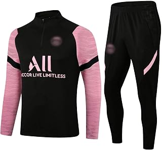 Football Kit for Kids and Men PSG Tracksuit Football Kits for Boys Sport Football Training Equipment PSG Football Kit Long Sleeve Shirt and Pant Tracksuit
