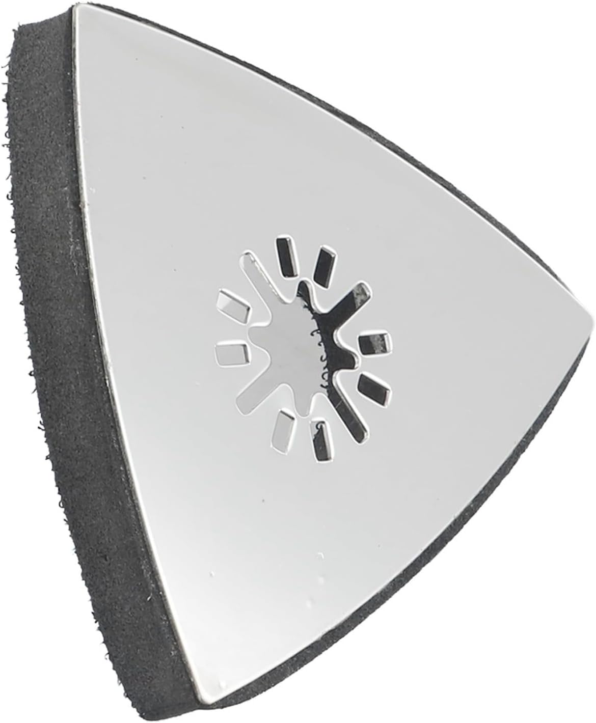 Triangular Sanding Pad 80mm Stainless Steel Polishing Disc for Oscillating Multi Tool, High Strength Metal Backed Attachment for Detail Sanding in Small Areas and Corners, Silver