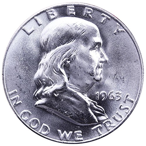 1963 D Beautiful Brilliant Uncirculated Franklin Half 90% Silver...