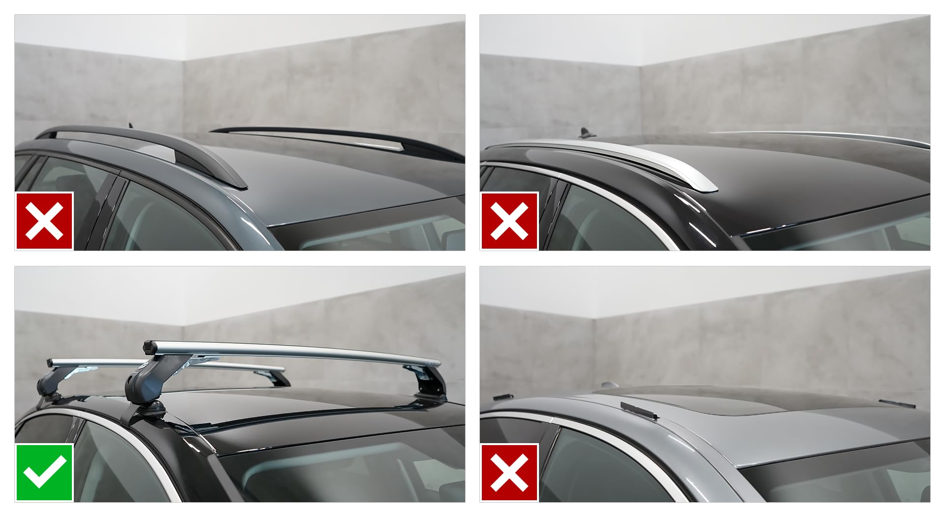 Modula Bagażnik bazowy belki dachowe kompatybilne z Kia PROCEED III CD SHOOTING BRAKE KOMBI od 2018 max 60 kg 124 cm Aluminium