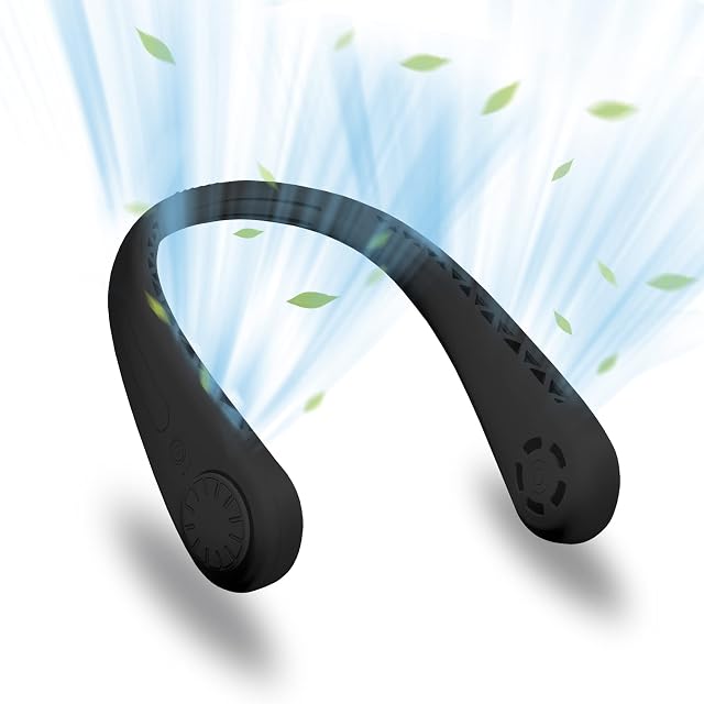 UseeShine Portable Neck Fan, bladeless neck fan ,for Indoor Outdoor Travelling,USB Rechargeable Personal Fan, Rechargeable, Headphone Design,3 Speeds Operated Adjustable,neck fans for women