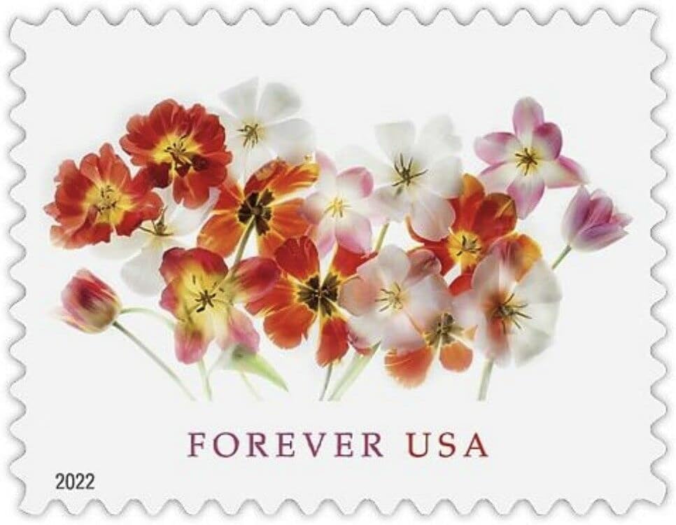 USPS Tulips (Sheet of 20) Postage Forever Stamps Beauty Flowers Garden Love 2022 Scott #5681