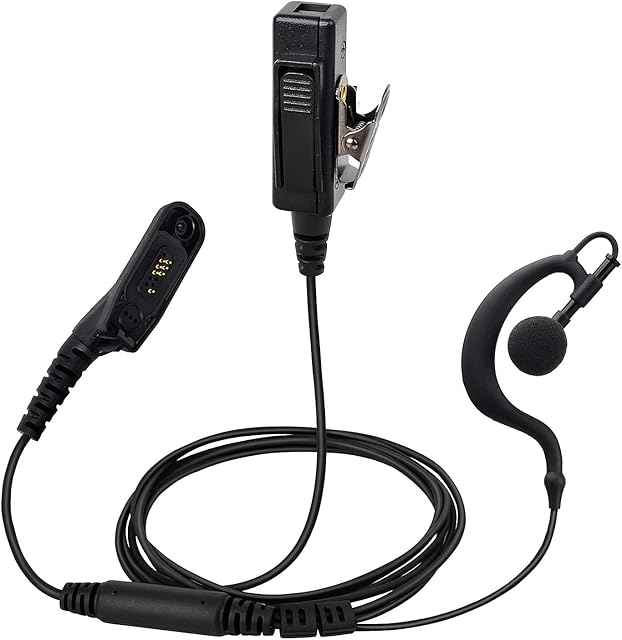 UAYESOK 2 Way Radio G Shape Earpiece Walkie Talkie Headset Multi Pin for Motorola DP4400 DP4600 DP4601 DP4800 DP4801 DP3441 MTP850 XBR6300 APX6500 DGP4150 DGP6150 XiRP8268 XPR6300 Radio with PTT Mic