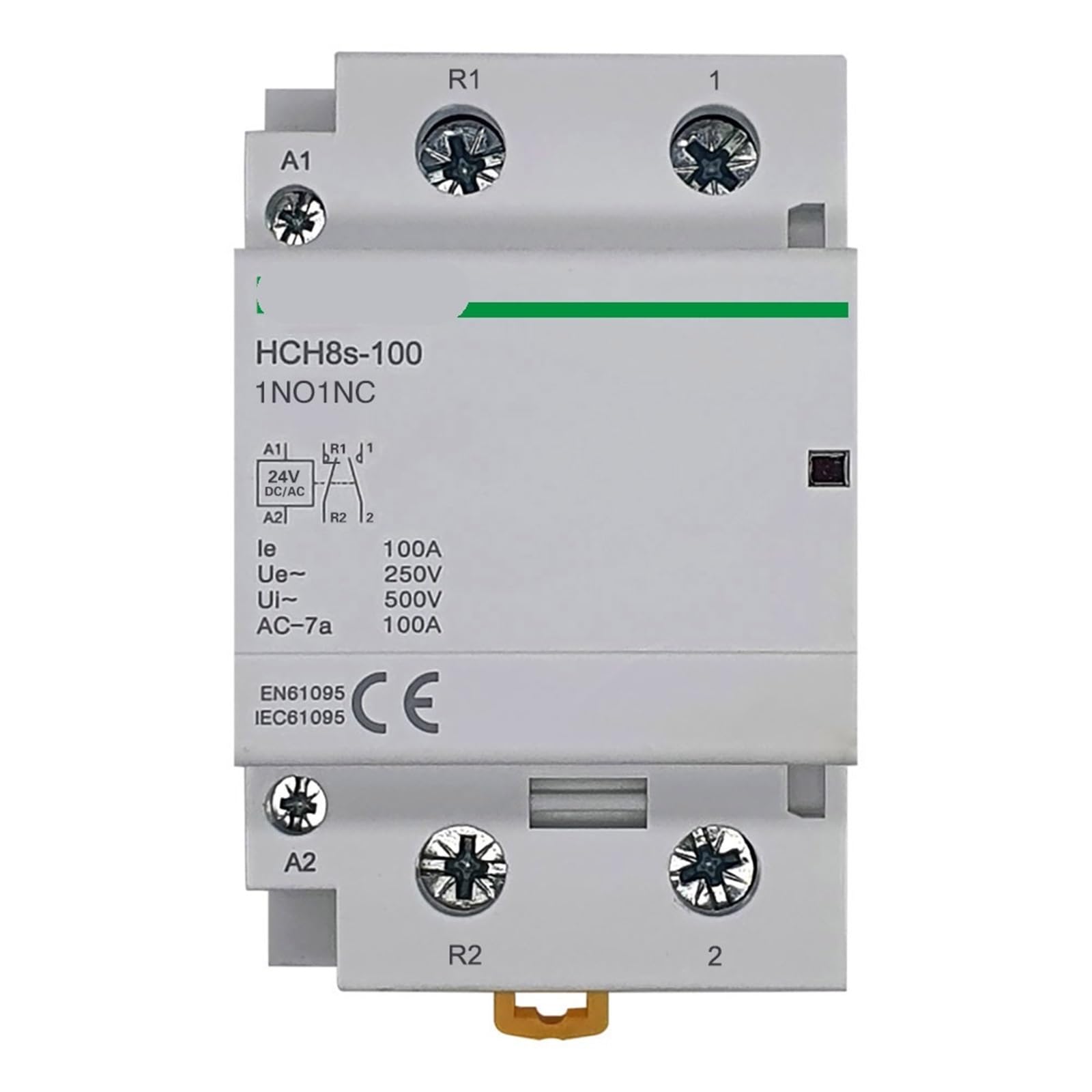 HUUOQIWY HCH8-100 DC Contactor 2P 2NO 1NO1NC DC24V Automatic Householdr Contactor 1Pcs(100A 1NO1NC DC24V)