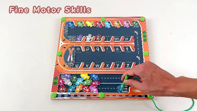 Puzzle Magnétique Alphabet Avec Labyrinthe Et Voiture - Jouet éducatif Sensoriel Pour Enfants Dès 3 Ans - Apprentissage Lettres Et Motricité Fine - 5