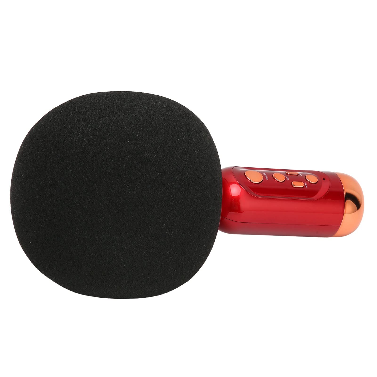 Micrófono de Karaoke Inalámbrico con Luz LED para Teléfono Móvil PC de Coche de Fiesta, Micrófono de Mano Recargable Adultos y Niños (Rojo)