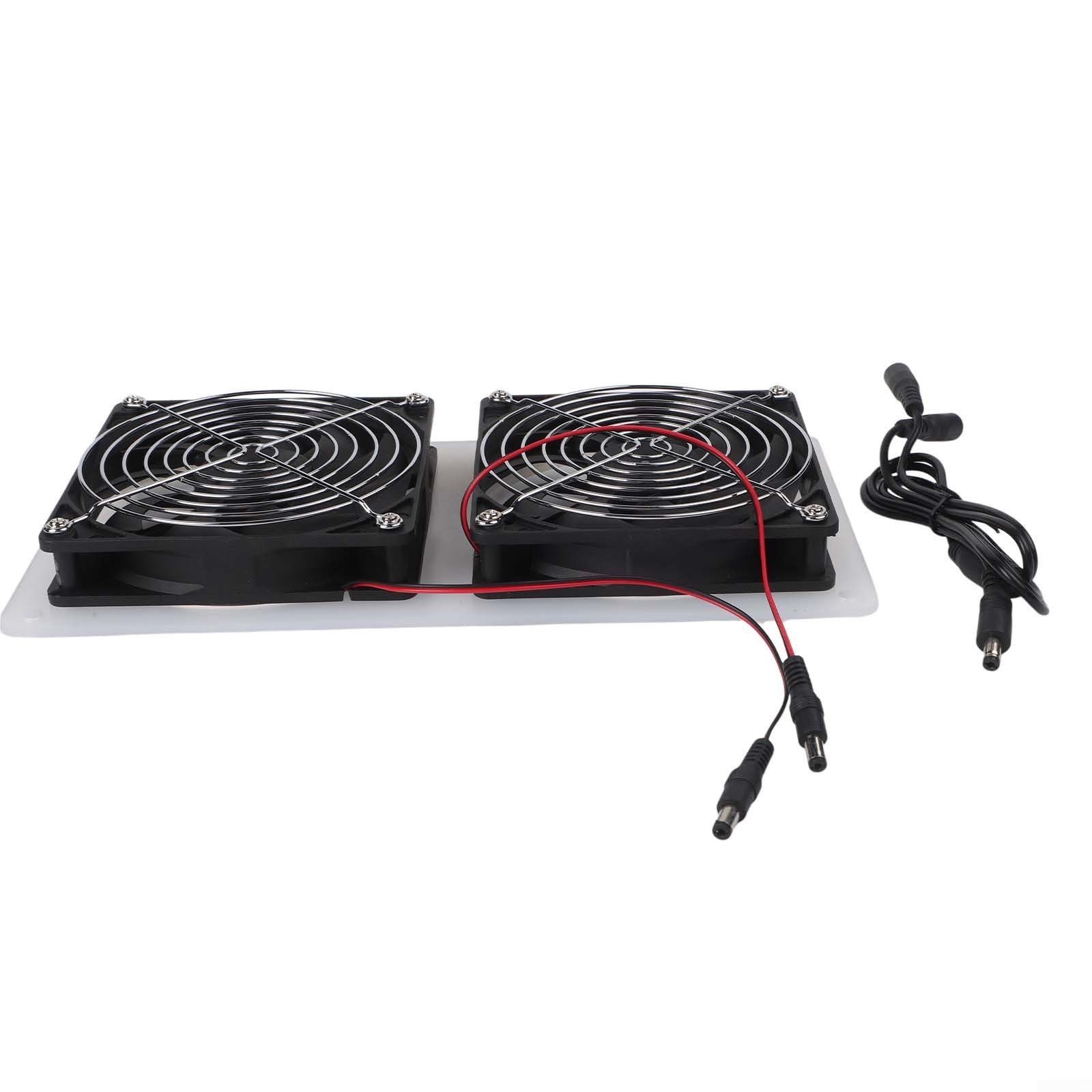 30W Set di ventole solari con 2 ventole impermeabili IPX7, doppia griglia di protezione per la sicurezza degli animali, pannello solare resistente alle intemperie per pollaio, serra, capannone