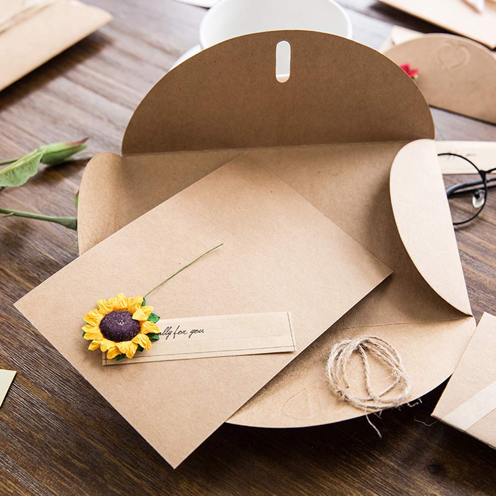 SLOSH 10 Biglietto Di Auguri Cartolina Buste Retrò Busta Carta Kraft