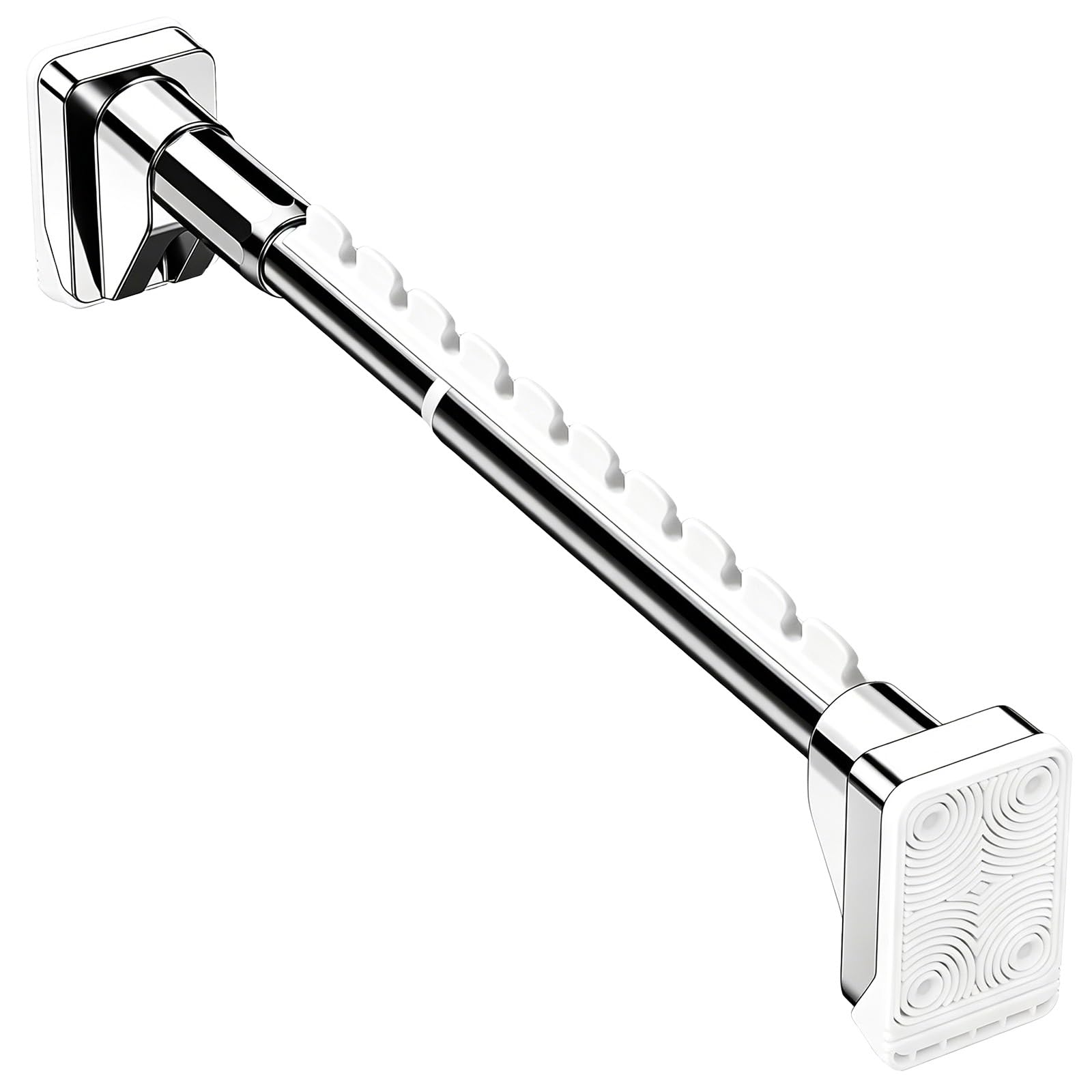 Tension Rods for Curtains No Drilling Adjustable Tension Curtain Rod 20'' to 193'' for Closet Bathroom Windows Wardrobes(Silver,110-190cm/43-75in)