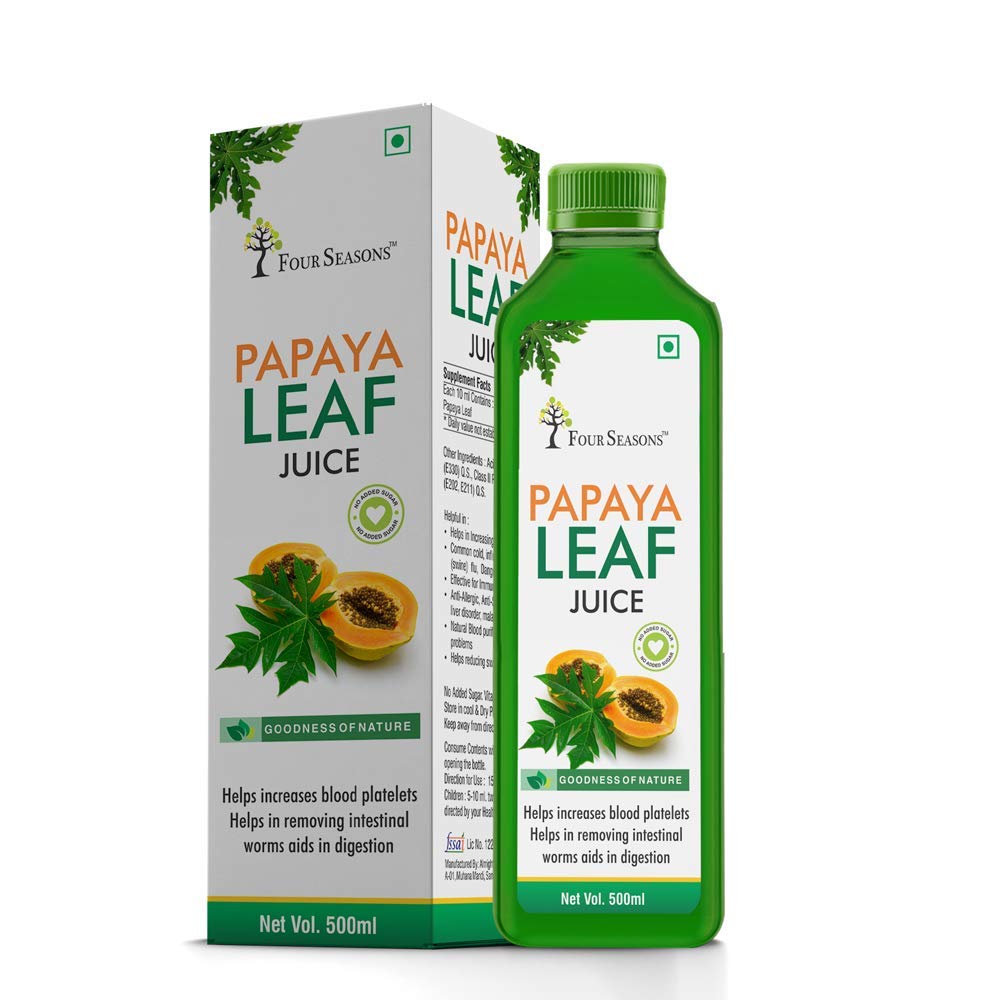 Buy Four Seasons Ayurveda Papaya Leaf Juice Platelet Booster 500ml