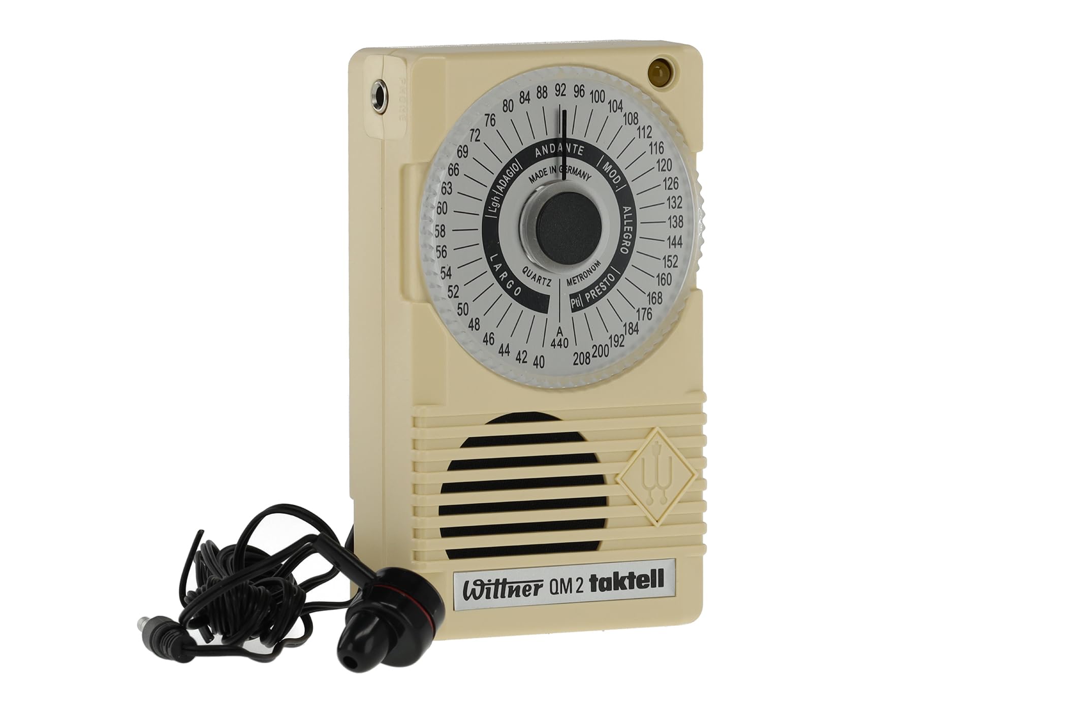 Wittner Taktell® Quartz QM 2 Series 861, Ivoorkleurige kunststof behuizing, 40-208 beats/minuut, 39 temposities - Image 2