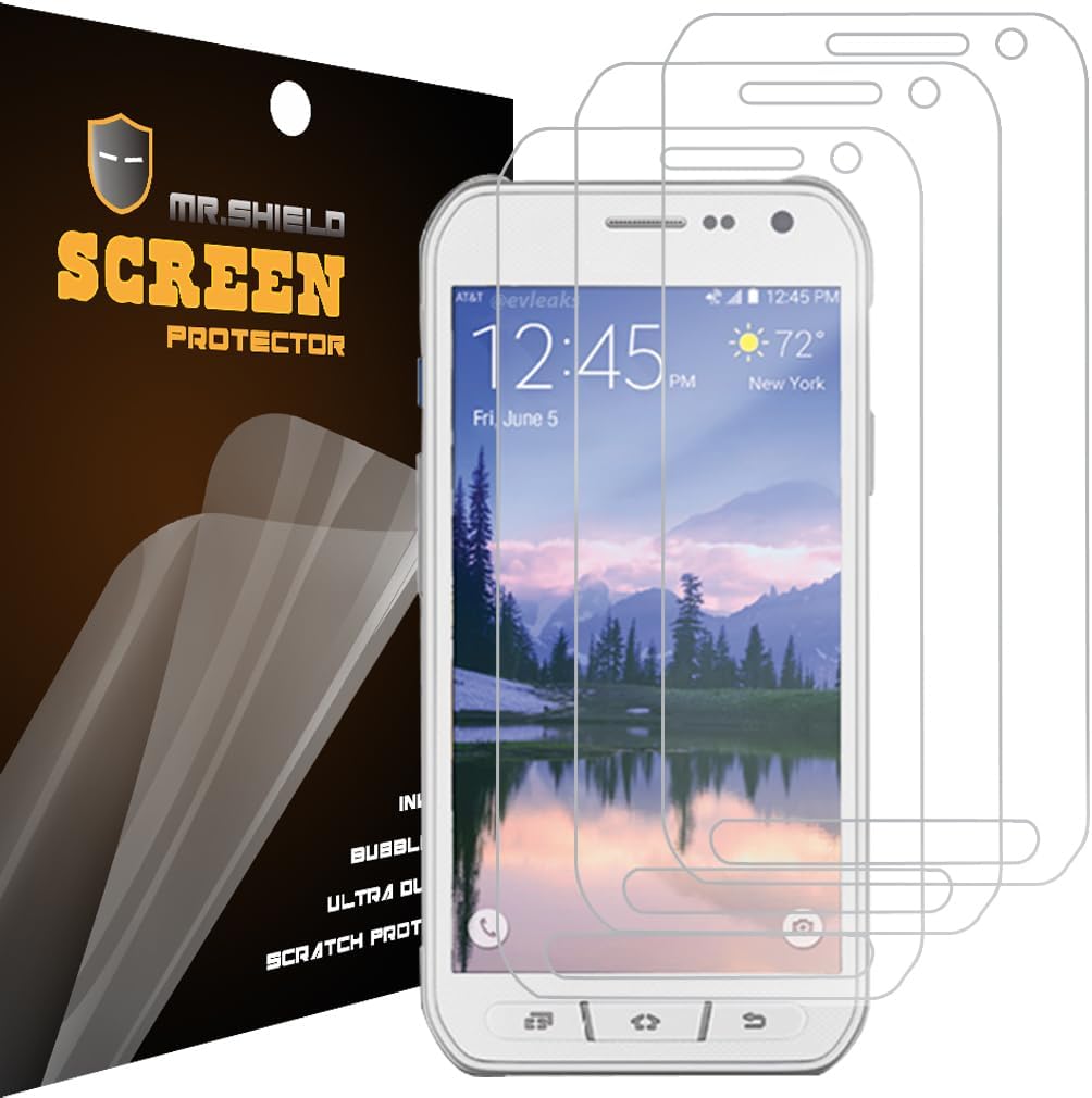 Mr.Shield Designed For Samsung Galaxy S6 Active (Not Fit For Galaxy S6) Premium Clear [PET] Screen Protector [3 PACK] with Lifetime Replacement