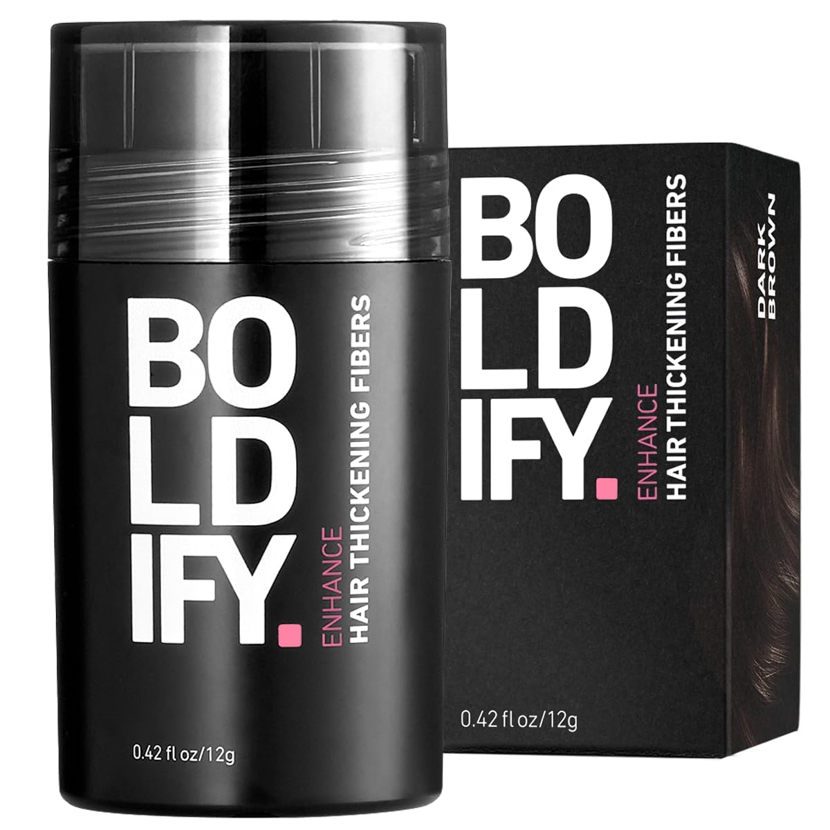 BOLDIFY Hair Fibres (12g) - Fill In Thinning and Fine Hair for an Instantly Fuller, Thicker Look - 14 Shades for Women and Men - Dark Brown