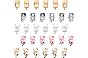 Kisangel 50Pcs Mini Resin Cat Charms