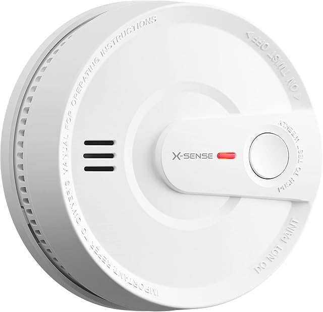 X-Sense Smoke Alarm, 10-Year Battery Fire Alarm Smoke Detector with LED Indicator & Silence Button, Conforms to EN14604 Standard, SD2K0AX