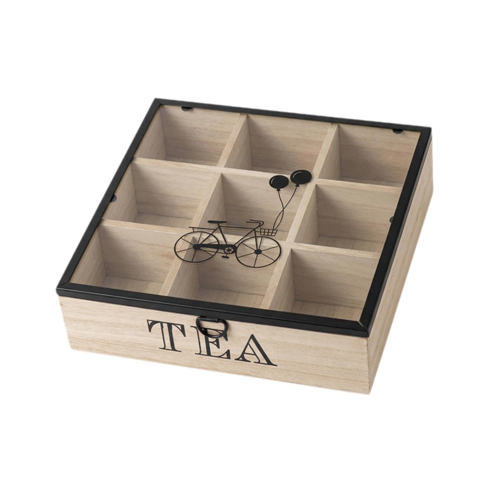 Organisateur de Sachets de Thé Boîte en Bois Cuisine Maison 9 Grilles