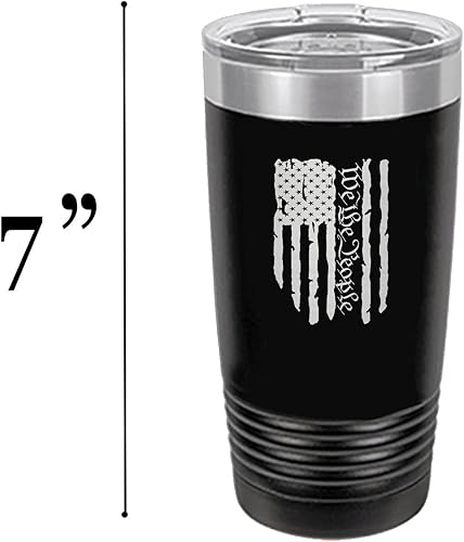Miniatura 5 de Rogue River Tactical Subdued Black US Constitution Tattered We The People Flag - Taza de viaje de 20 onzas con tapa aislada al vacío, regalo militar