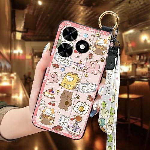 Phone Case Compatible with infinix Smart10 HD/X6525D, Shockproof Durable Cute Design Soft case Back Cover Ring Wristband Lanyard