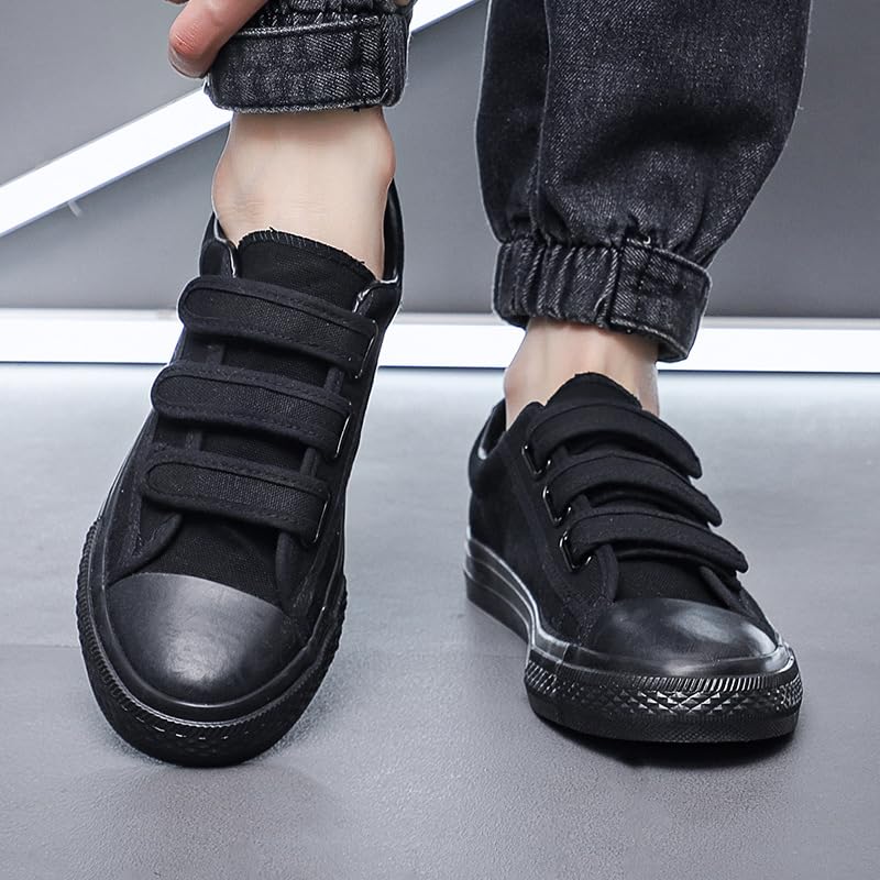 Image of Men Canvas Running Walking Casual Hook and Loop Tape Sneakers Shoes